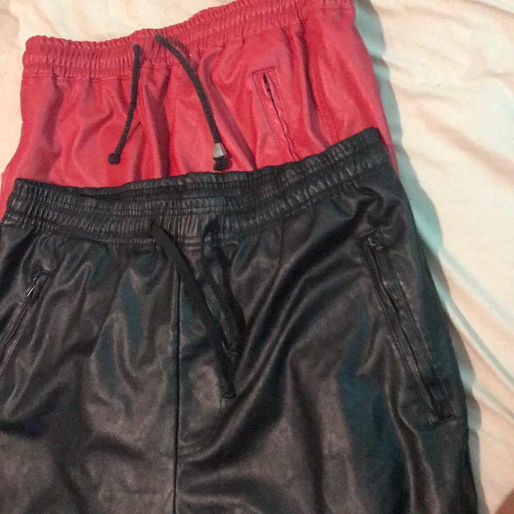 Leathered joggers